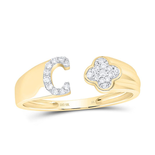 Diamond Gift Initial Ladies Ring 1/10 to 1/8 Cttw