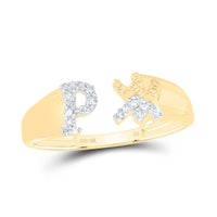 Diamond Gift Initial P Ladies Ring 1/10 Cttw