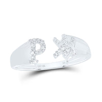 Diamond Gift Initial P Ladies Ring 1/10 Cttw