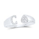 Diamond Gift Initial C Pear Ladies Ring 1/12 Cttw