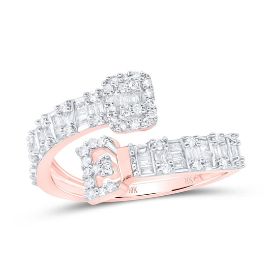 Diamond Fashion Initial E Ladies Cuff Ring 1/2 Cttw
