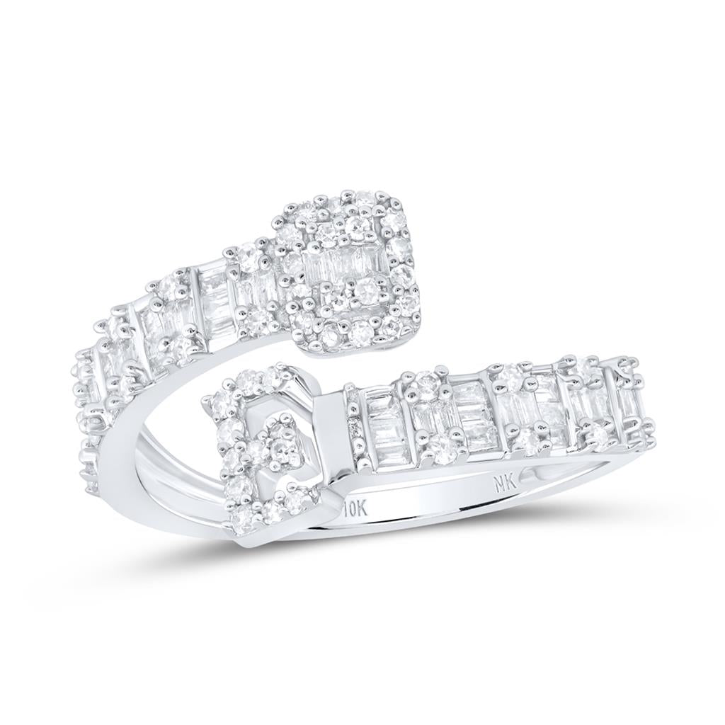 Diamond Fashion Initial E Ladies Cuff Ring 1/2 Cttw