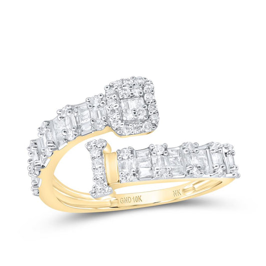 Diamond Fashion Initial I Ladies Cuff Ring 1/2 Cttw