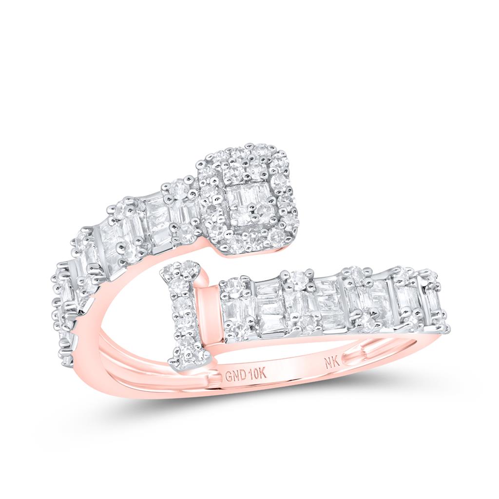 Diamond Fashion Initial I Ladies Cuff Ring 1/2 Cttw
