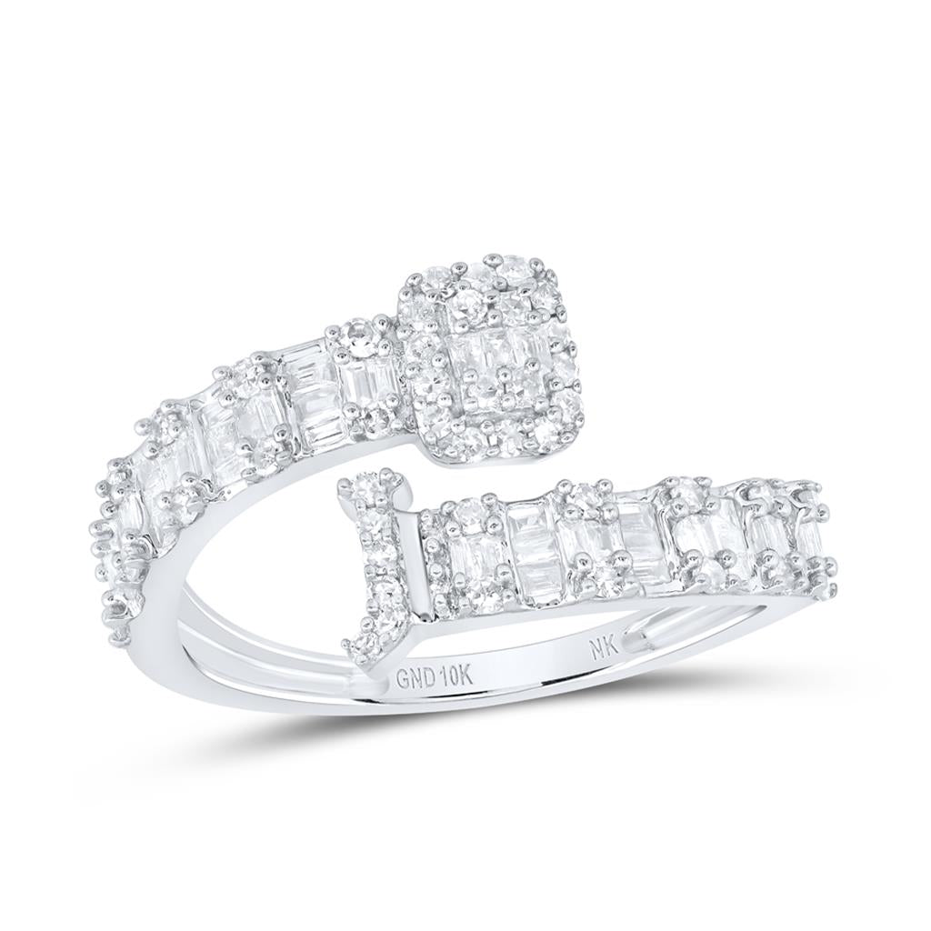 Diamond Fashion Initial J Ladies Cuff Ring 1/2 Cttw