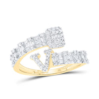 Diamond Fashion Initial V Ladies Cuff Ring 1/2 Cttw