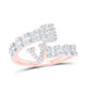 Diamond Fashion Initial V Ladies Cuff Ring 1/2 Cttw