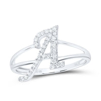 Diamond Gift Initial A Ladies Ring 1/5 Cttw