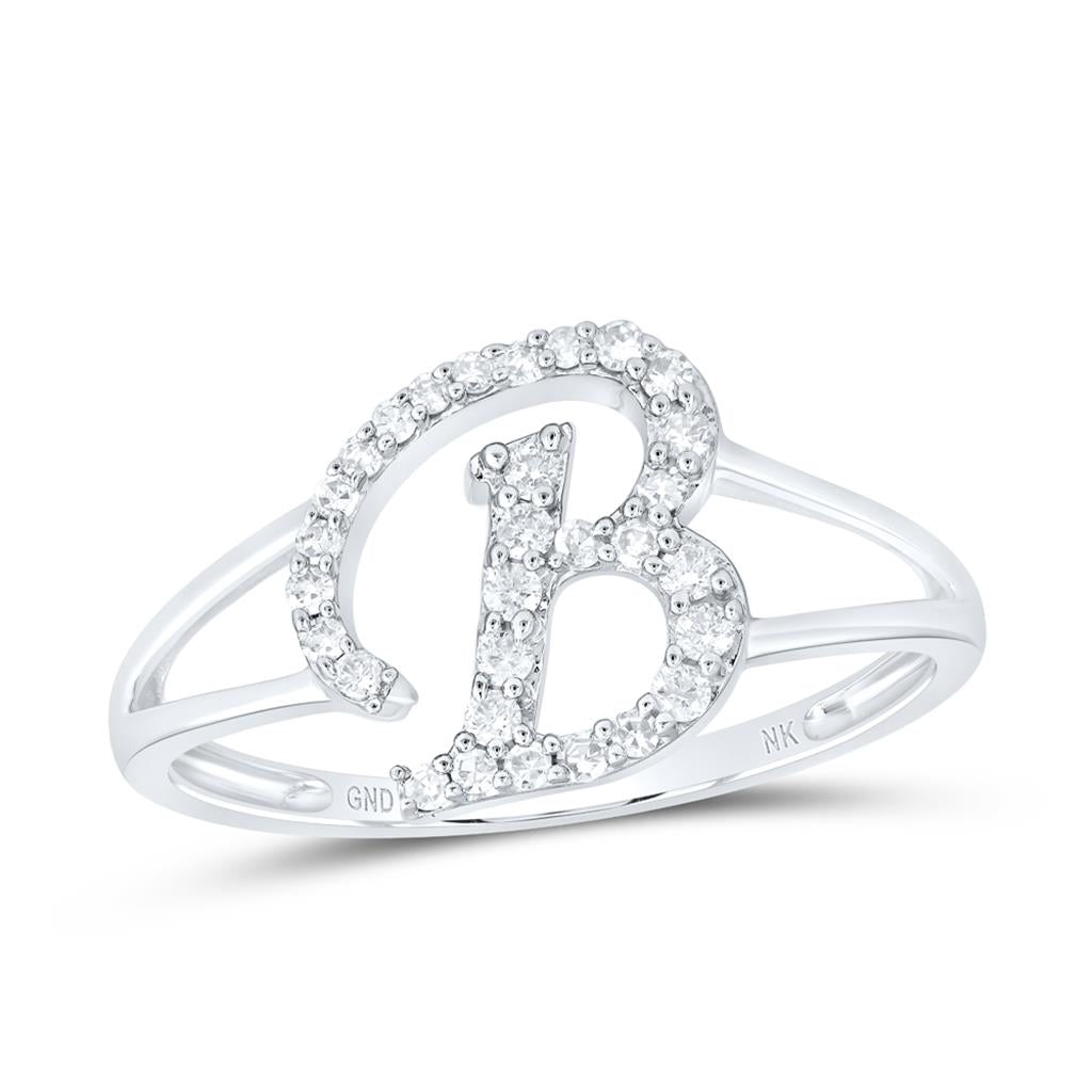 Diamond Gift Initial B Ladies Ring 1/5 Cttw