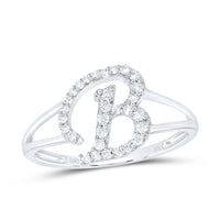 Diamond Gift Initial B Ladies Ring 1/5 Cttw