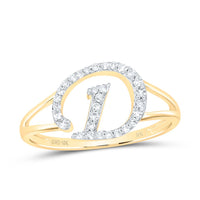 Diamond Gift Initial D Ladies Ring 1/6 Cttw