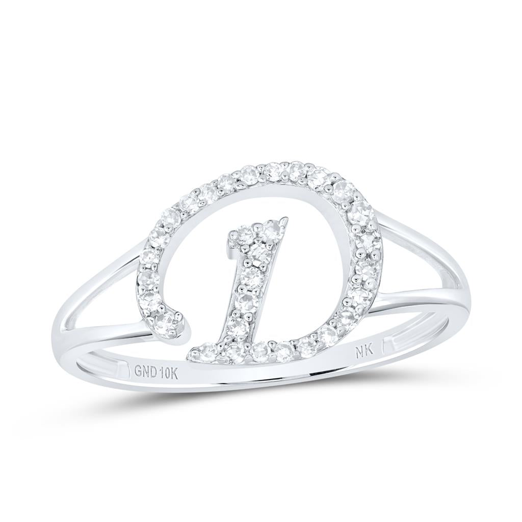 Diamond Gift Initial D Ladies Ring 1/6 Cttw