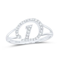 Diamond Gift Initial D Ladies Ring 1/6 Cttw