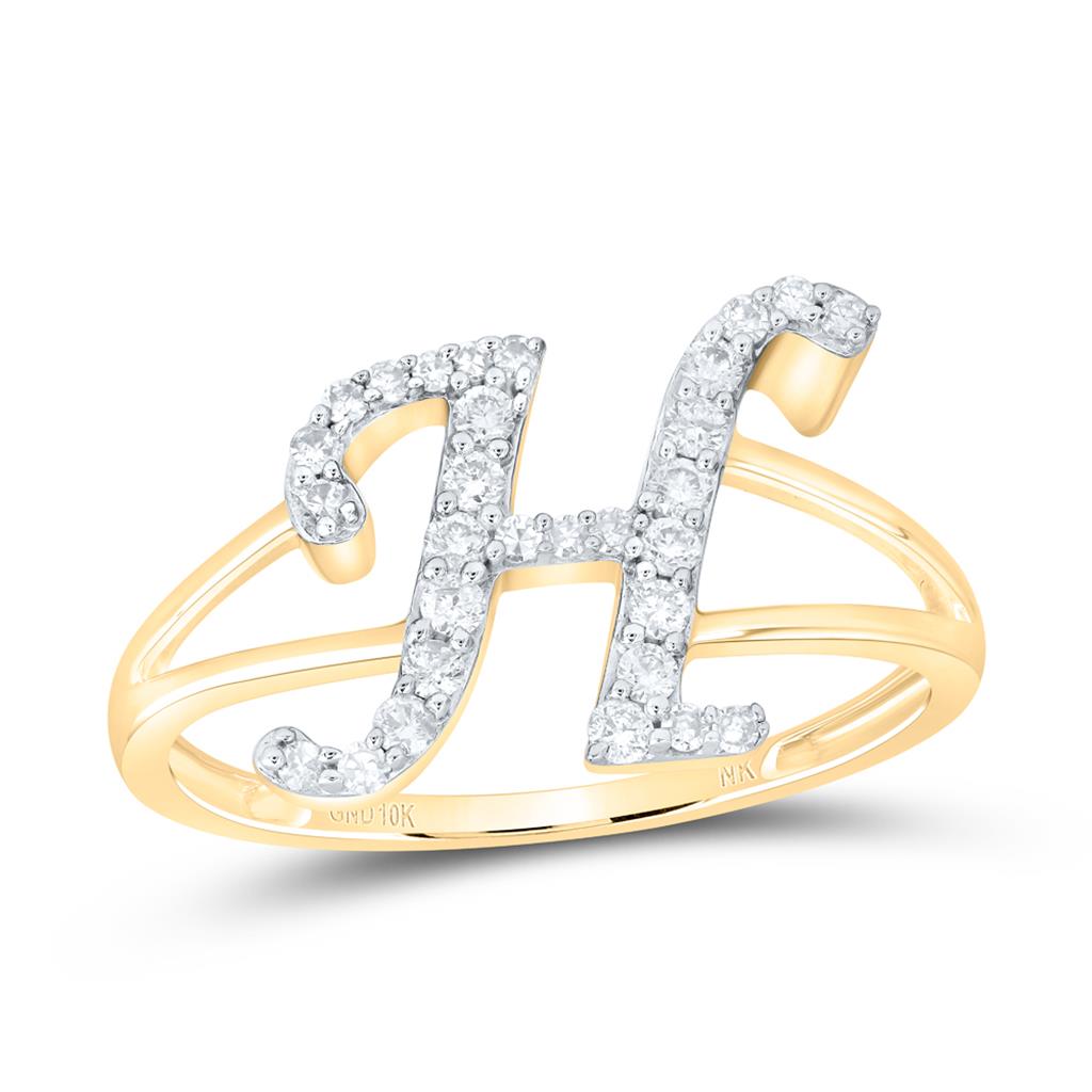 Diamond Gift Initial H Ladies Ring 1/4 Cttw