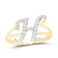 Diamond Gift Initial H Ladies Ring 1/4 Cttw