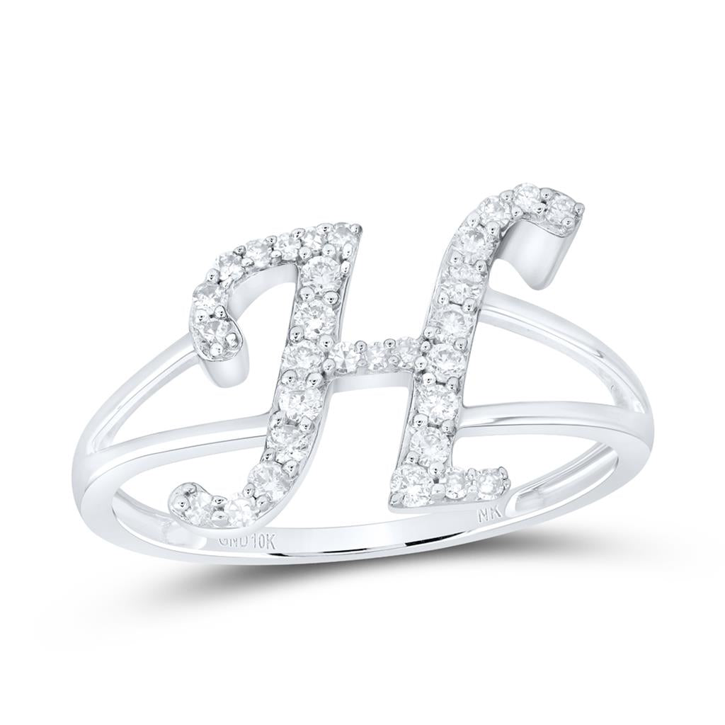 Diamond Gift Initial H Ladies Ring 1/4 Cttw