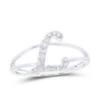 Diamond Gift Initial L Ladies Ring 1/8 Cttw