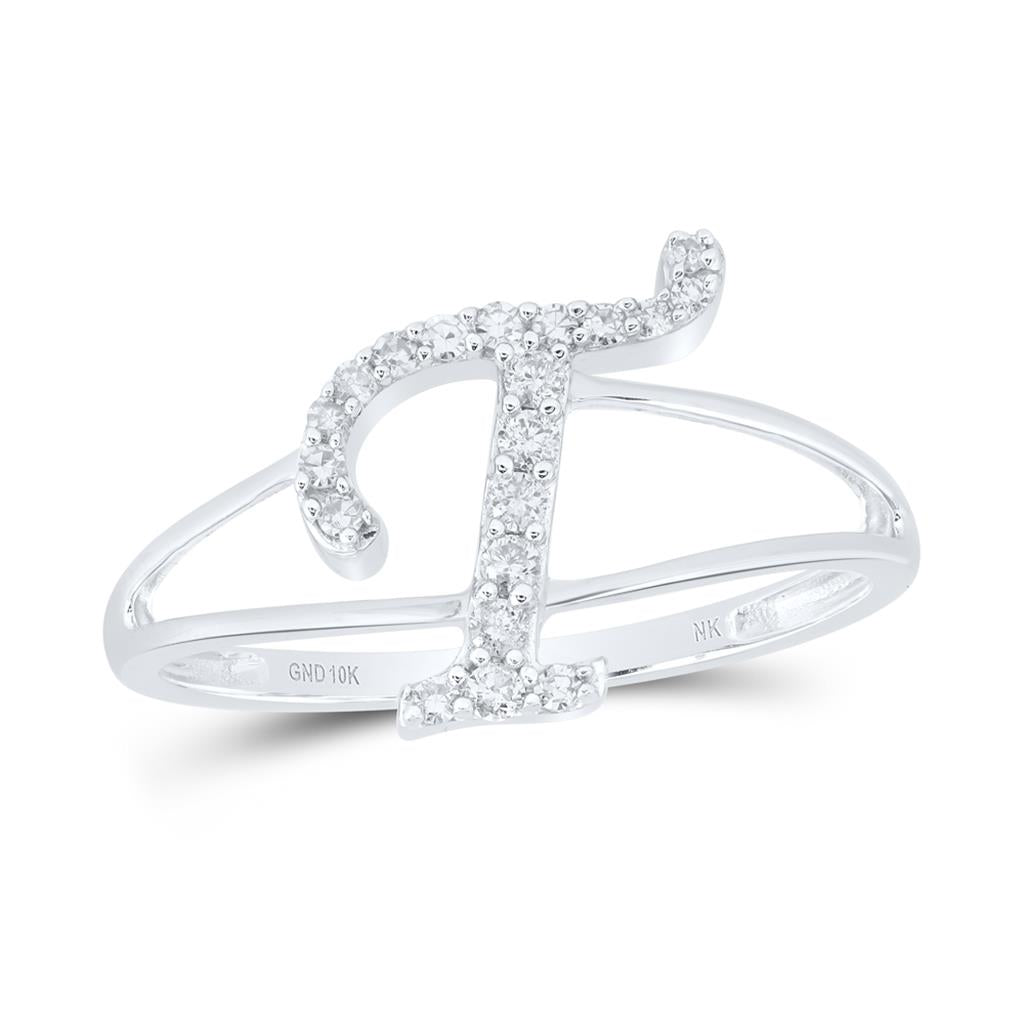 Diamond Gift Initial T Ladies Ring 1/6 Cttw