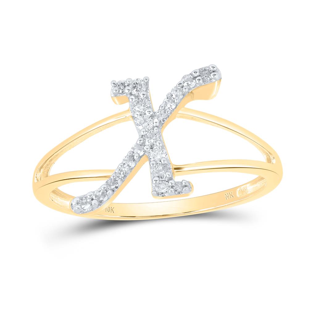 Diamond Gift Initial X Ladies Ring 1/6 Cttw