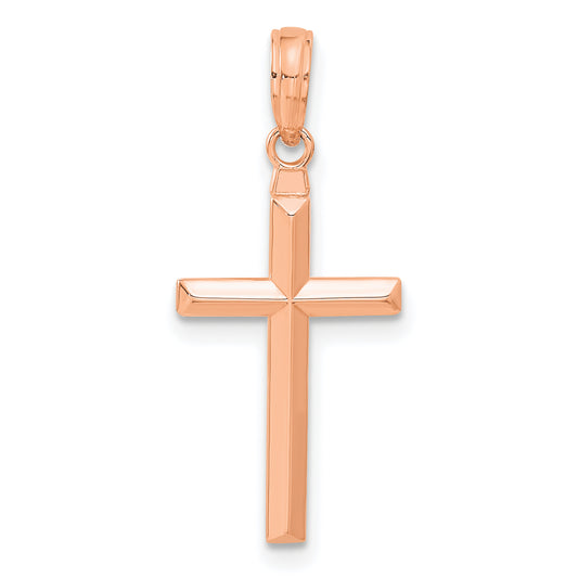 14k Rose Gold Reversible Latin Cross Pendant