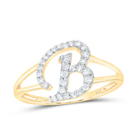 Diamond Gift Initial B Ladies Ring 1/5 Cttw