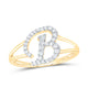 Diamond Gift Initial B Ladies Ring 1/5 Cttw