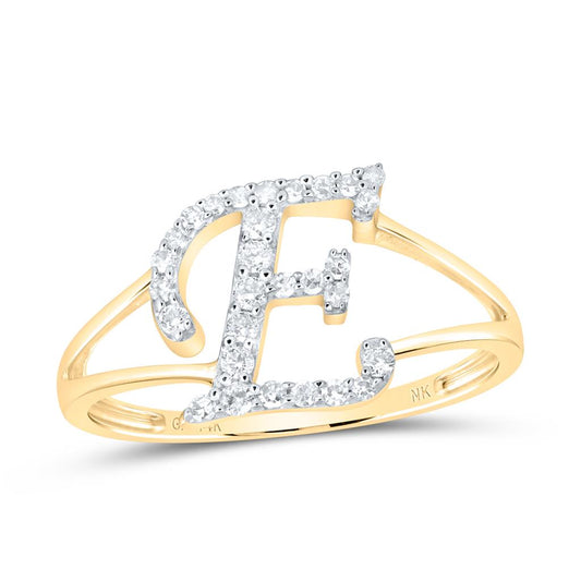 Diamond Gift Initial E Ladies Ring 1/5 Cttw