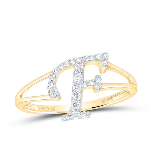 Diamond Gift Initial F Ladies Ring 1/6 Cttw