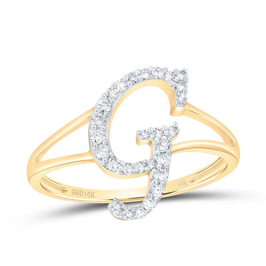 Diamond Gift Initial G Ladies Ring 1/5 Cttw