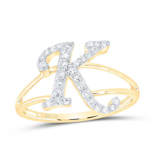Diamond Gift Initial K Ladies Ring 1/4 Cttw