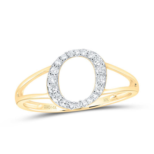 Diamond Gift Initial O Ladies Ring 1/6 Cttw