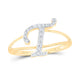 Diamond Gift Initial T Ladies Ring 1/6 Cttw