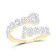 Diamond Fashion Initial Ladies Heart Cuff Ring 1/2 to 5/8 Cttw