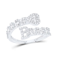 Diamond Fashion Initial Ladies Heart Cuff Ring 1/2 to 5/8 Cttw