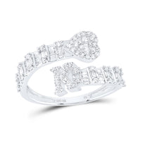 Diamond Fashion Initial Ladies Heart Cuff Ring 1/2 to 5/8 Cttw