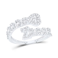 Diamond Fashion Initial Ladies Heart Cuff Ring 1/2 to 5/8 Cttw