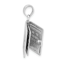 14k White Gold 3-D Holy Bible w/ Lords Prayer Moveable Charm