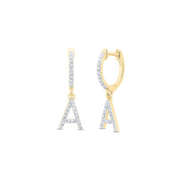 Diamond Gift Initial Dangling Earring 1/5 to 1/4 Cttw