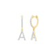 Diamond Gift Initial Dangling Earring 1/5 to 1/4 Cttw