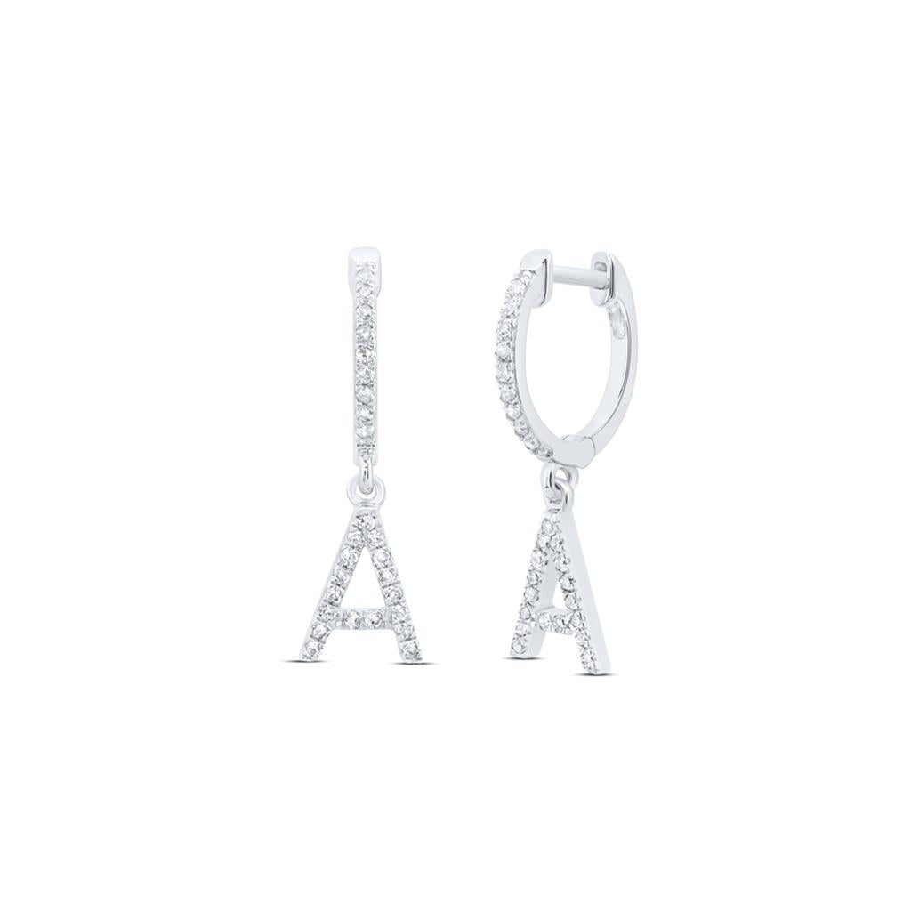 Diamond Gift Initial Dangling Earring 1/5 to 1/4 Cttw