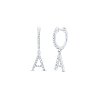 Diamond Gift Initial Dangling Earring 1/5 to 1/4 Cttw