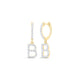 Diamond Gift Initial BDangling Earring 1/4 Cttw