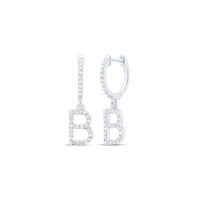 Diamond Gift Initial BDangling Earring 1/4 Cttw