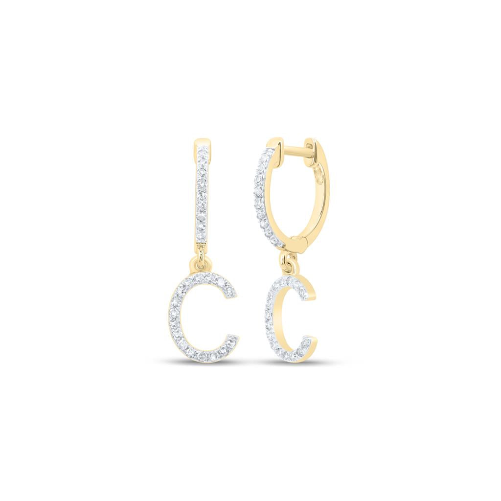 Diamond Gift Initial Dangling Earring 1/5 to 1/4 Cttw