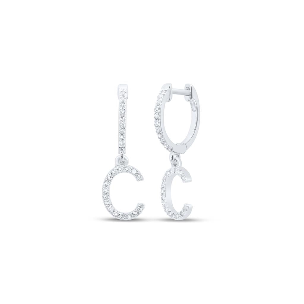 Diamond Gift Initial Dangling Earring 1/5 to 1/4 Cttw