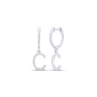 Diamond Gift Initial Dangling Earring 1/5 to 1/4 Cttw