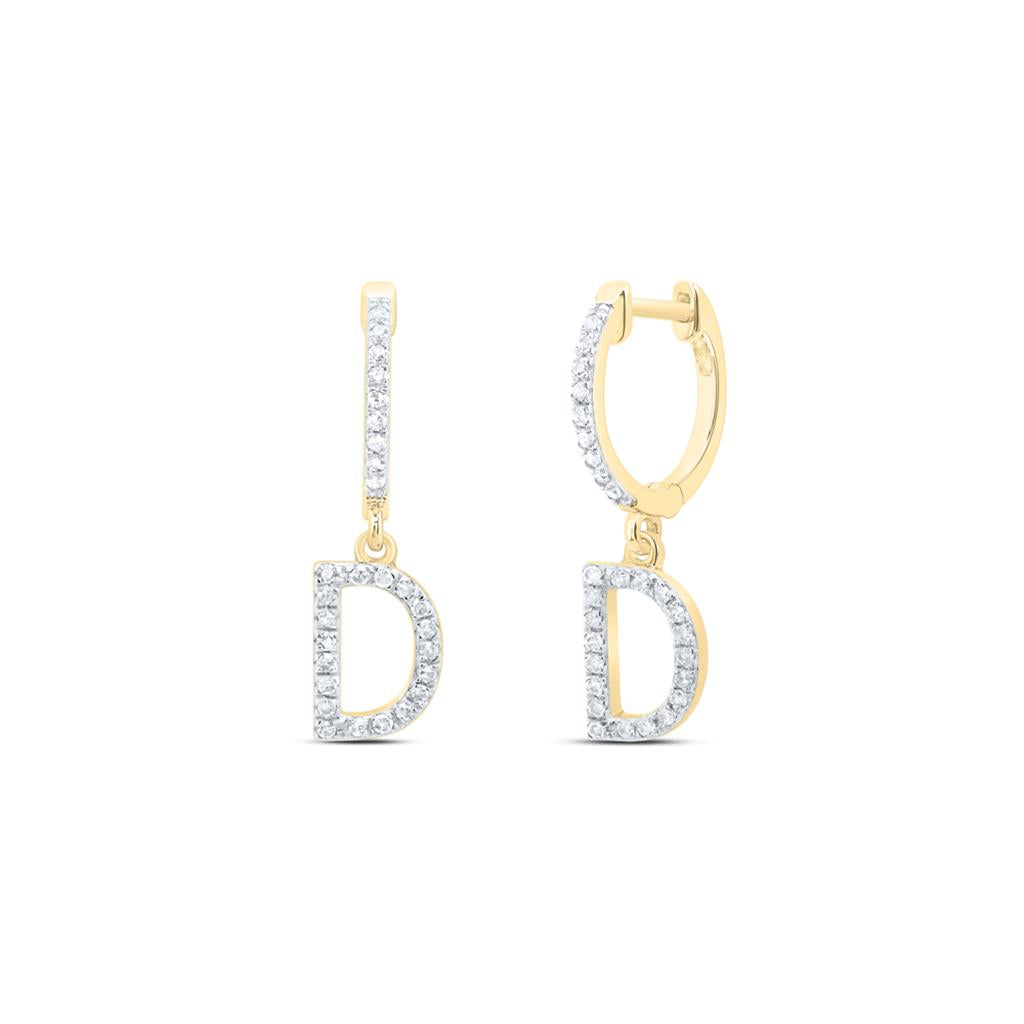 Diamond Gift Initial Dangling Earring 1/5 to 1/4 Cttw
