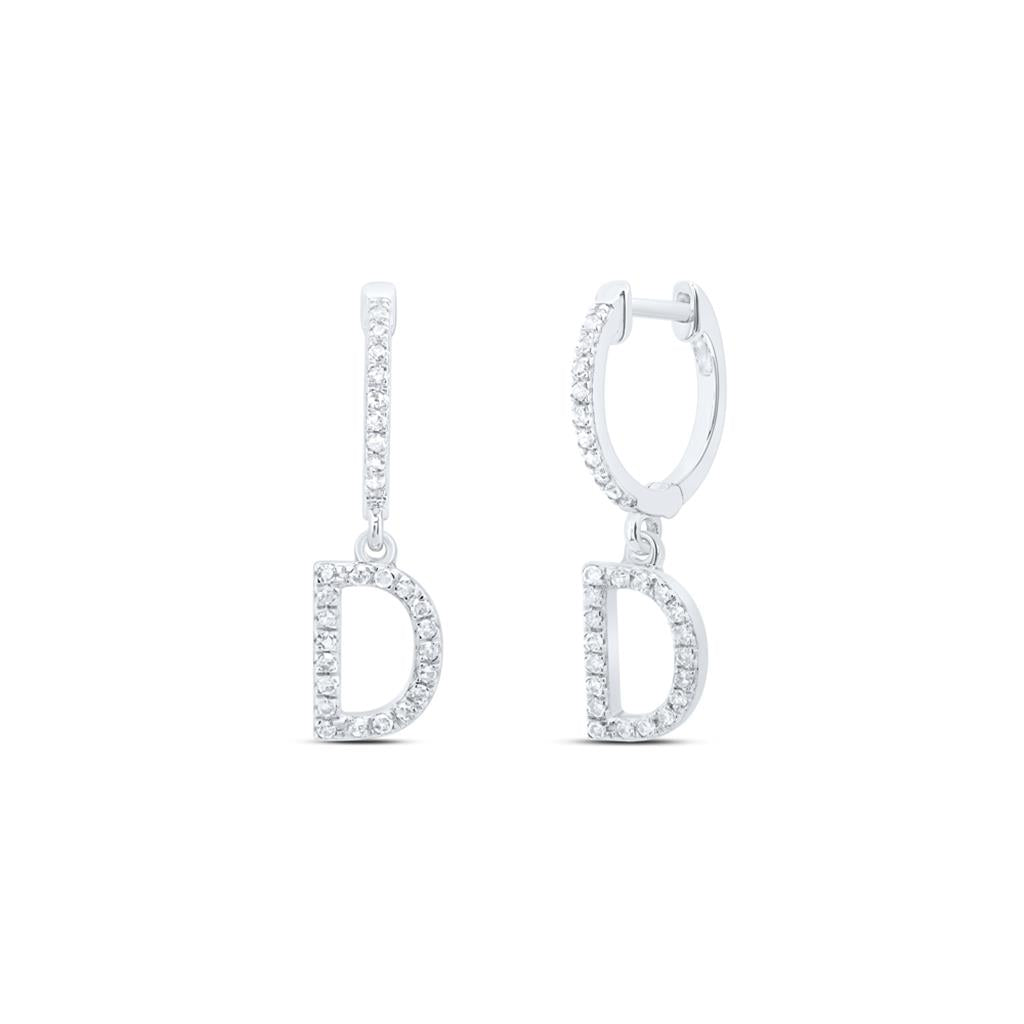 Diamond Gift Initial Dangling Earring 1/5 to 1/4 Cttw