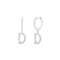 Diamond Gift Initial Dangling Earring 1/5 to 1/4 Cttw