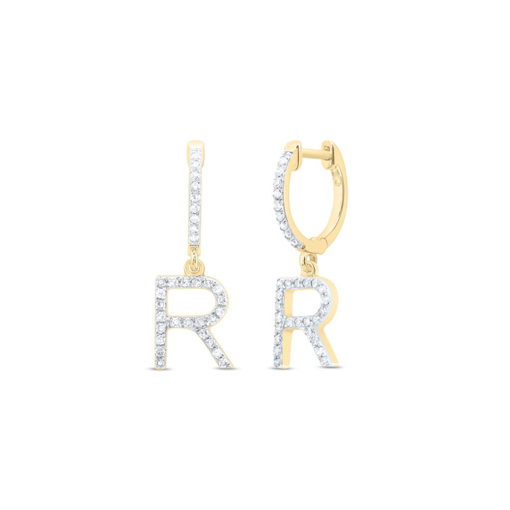 Diamond Gift Initial Dangling Earring 1/5 to 1/4 Cttw